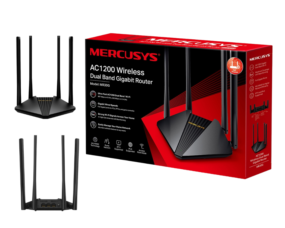 Router Mercusys AC1200 Wireless Dual Band Gigabit