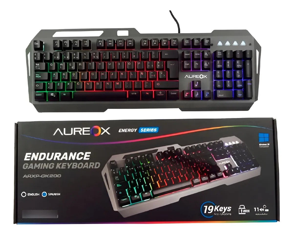 Teclado Gamer Retroiluminado Usb Pc Aureox Endurance